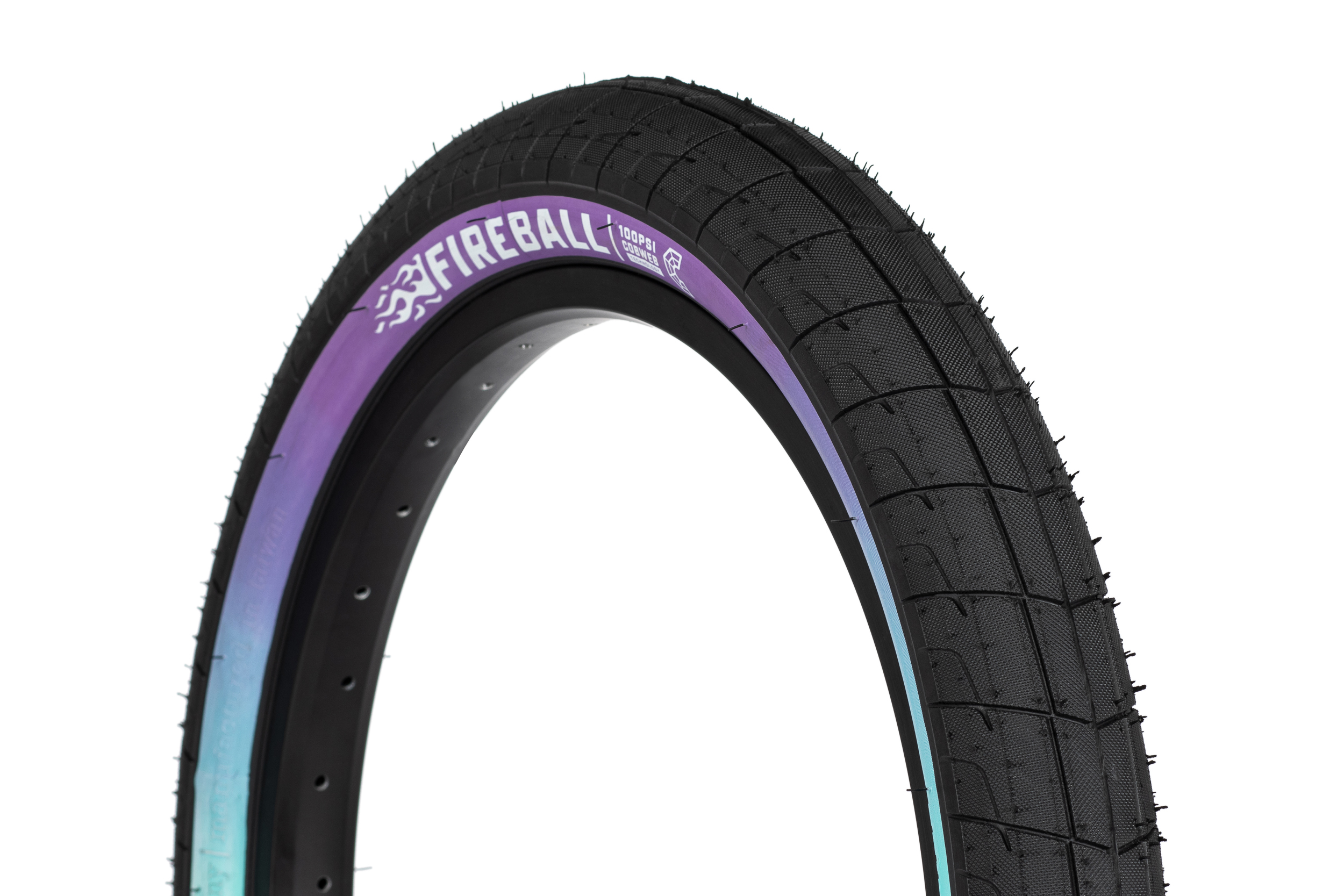 Éclat Fireball Tire (Black / Purple Teal Fade Sidewall, 2.4″) - Image 5
